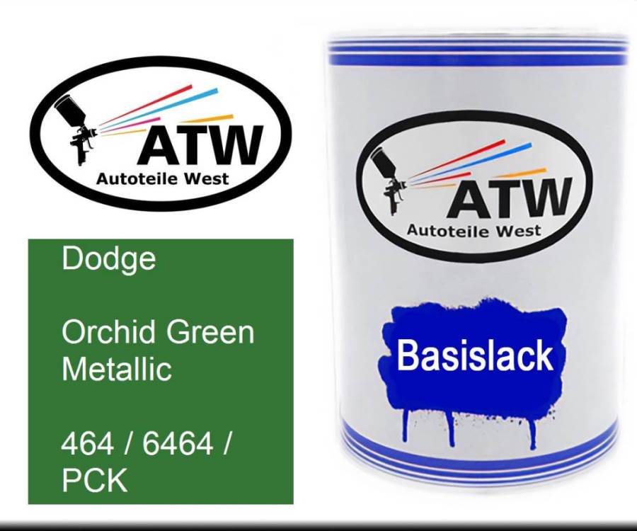Dodge, Orchid Green Metallic, 464 / 6464 / PCK: 500ml Lackdose, von ATW Autoteile West.
